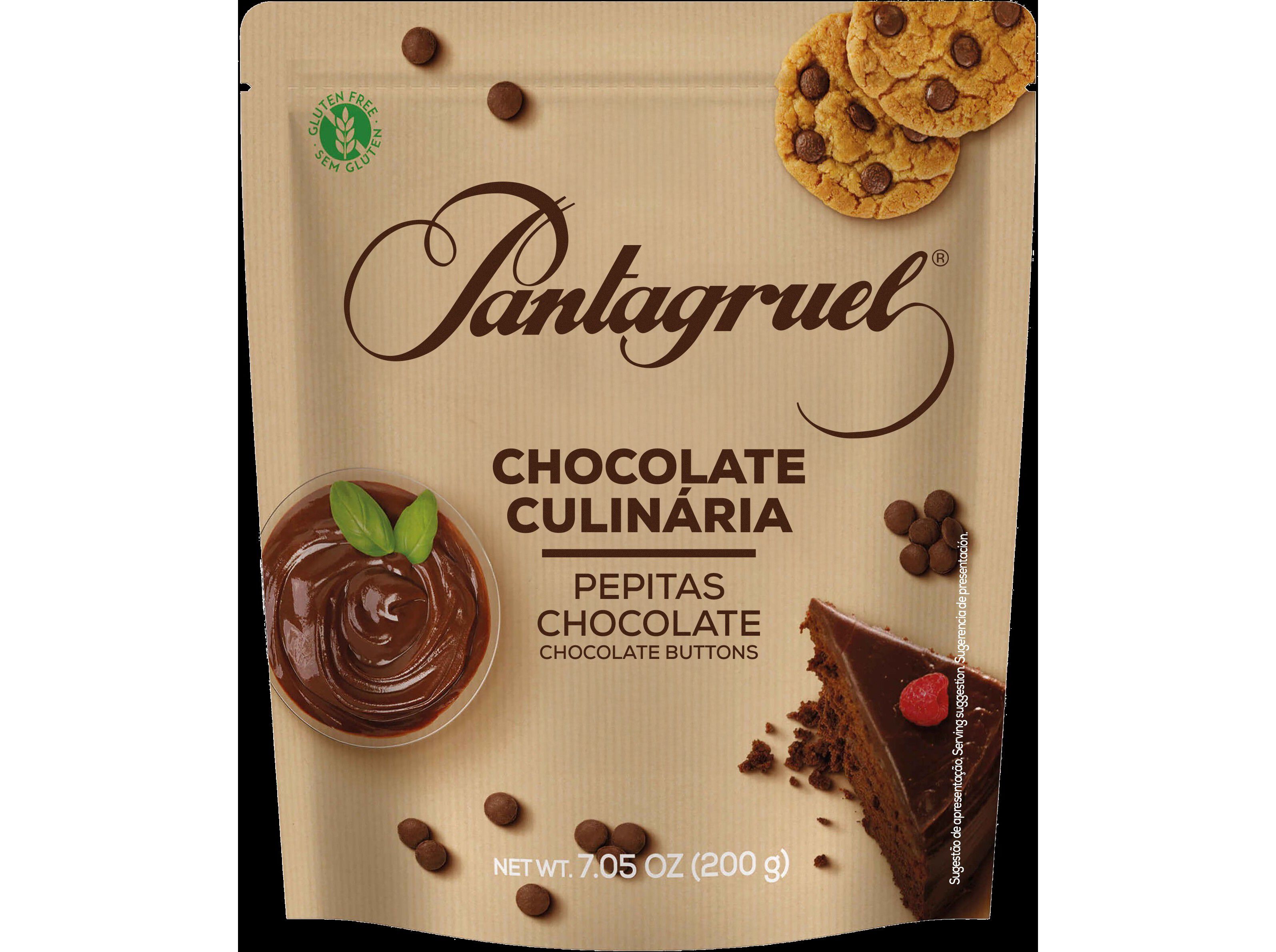 PASTILHAS PANTAGRUEL CHOCOLATE 43%CACAU PARA CULIN&Aacute;RIA 200G image number 0