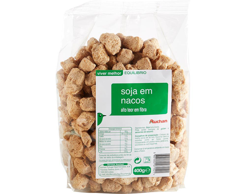 SOJA AUCHAN AUCHAN EQUIL&Iacute;BRIO EM NACOS 400G