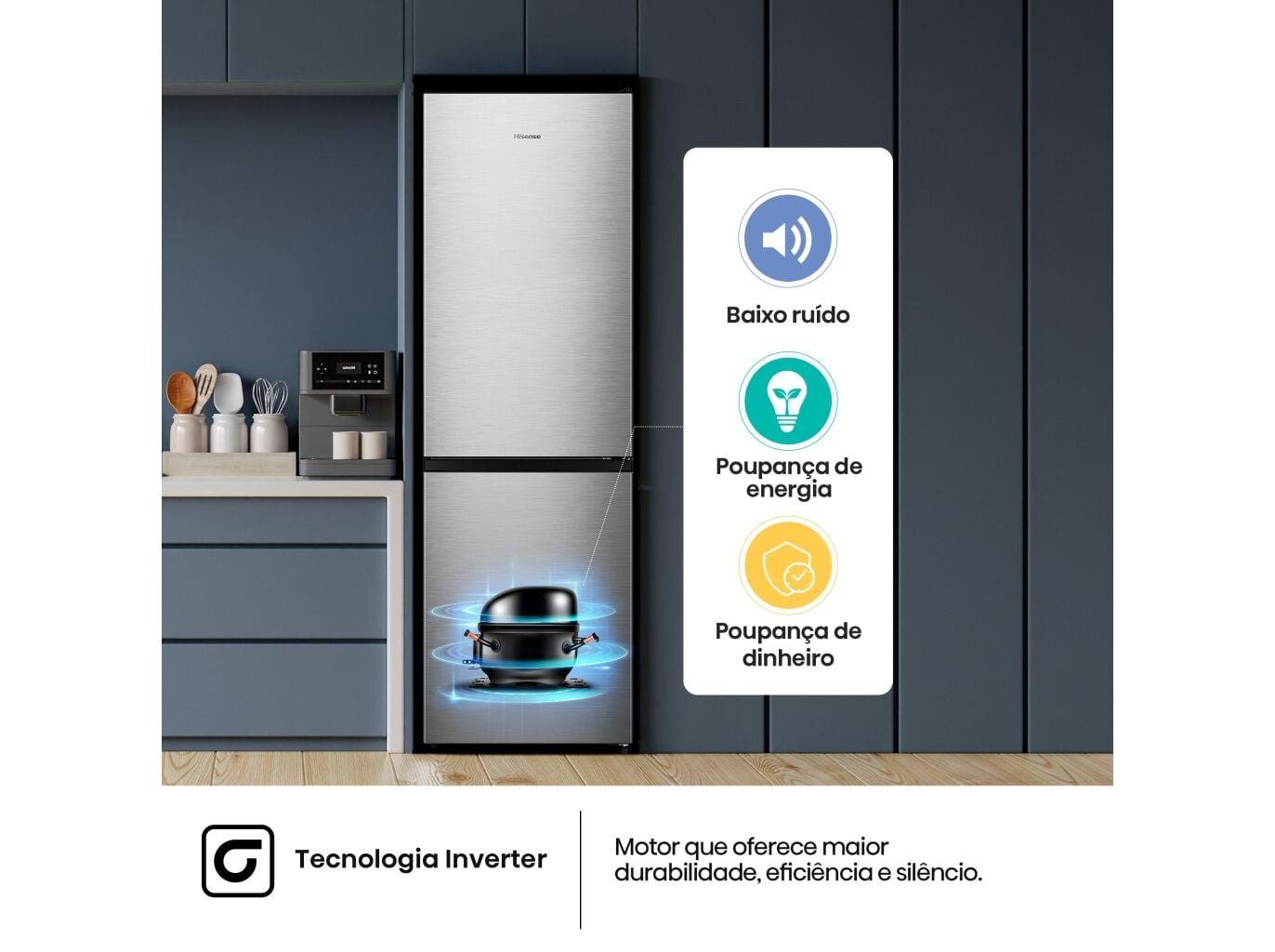 COMBINADO HISENSE RB3N300NECA A LOOK INOX 304L TOTAL NO FROST image number 7