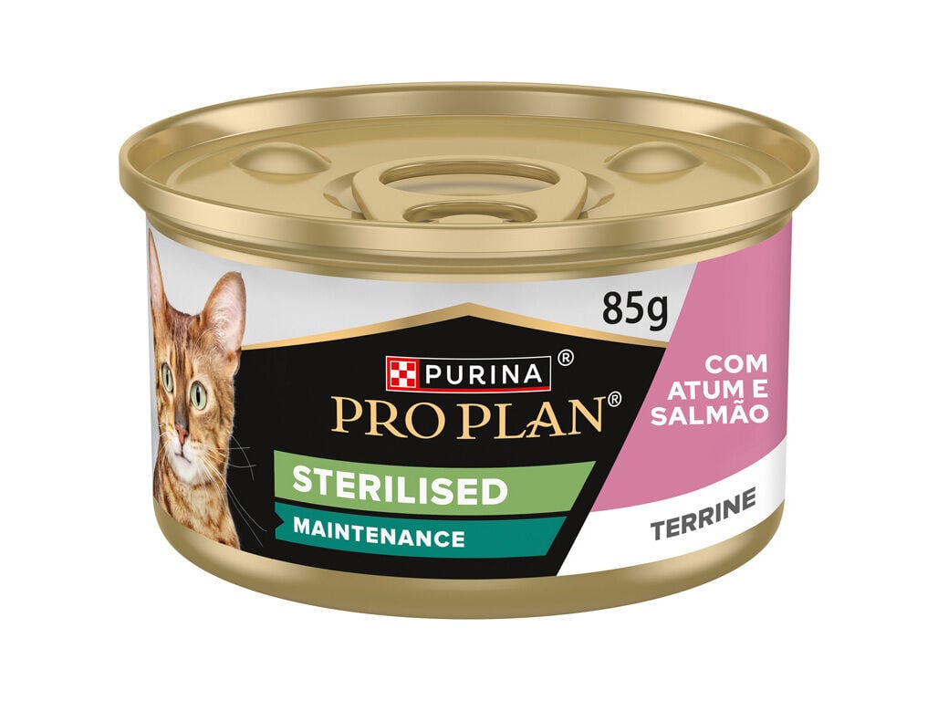 COMIDA H&Uacute;MIDA GATO PRO PLAN ESTERILIZADO SALM&Atilde;O/ATUM 85G image number 0