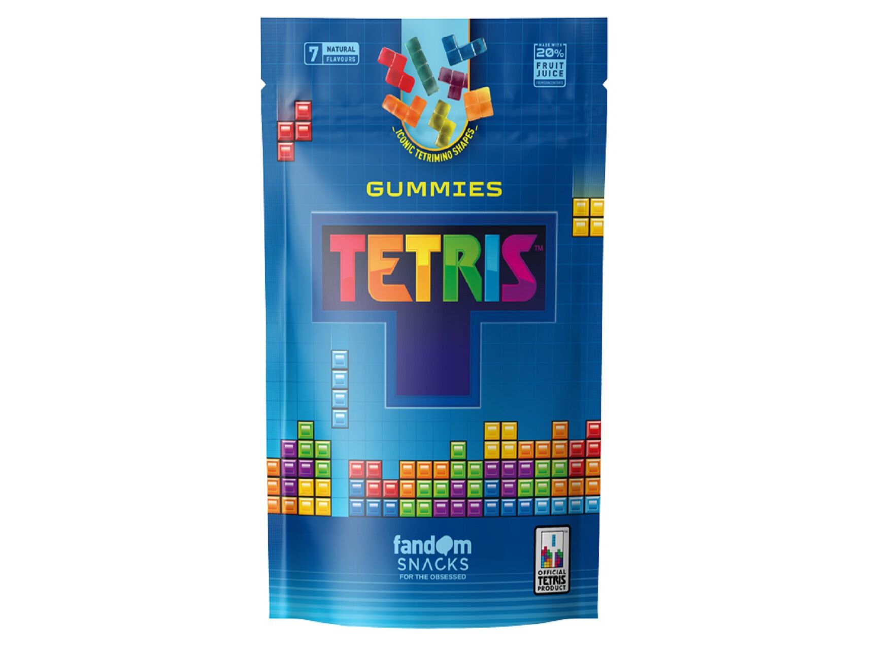 GOMAS TETRIS GUMMIES NATURAL FRUIT FLAVOURS 125G image number 0