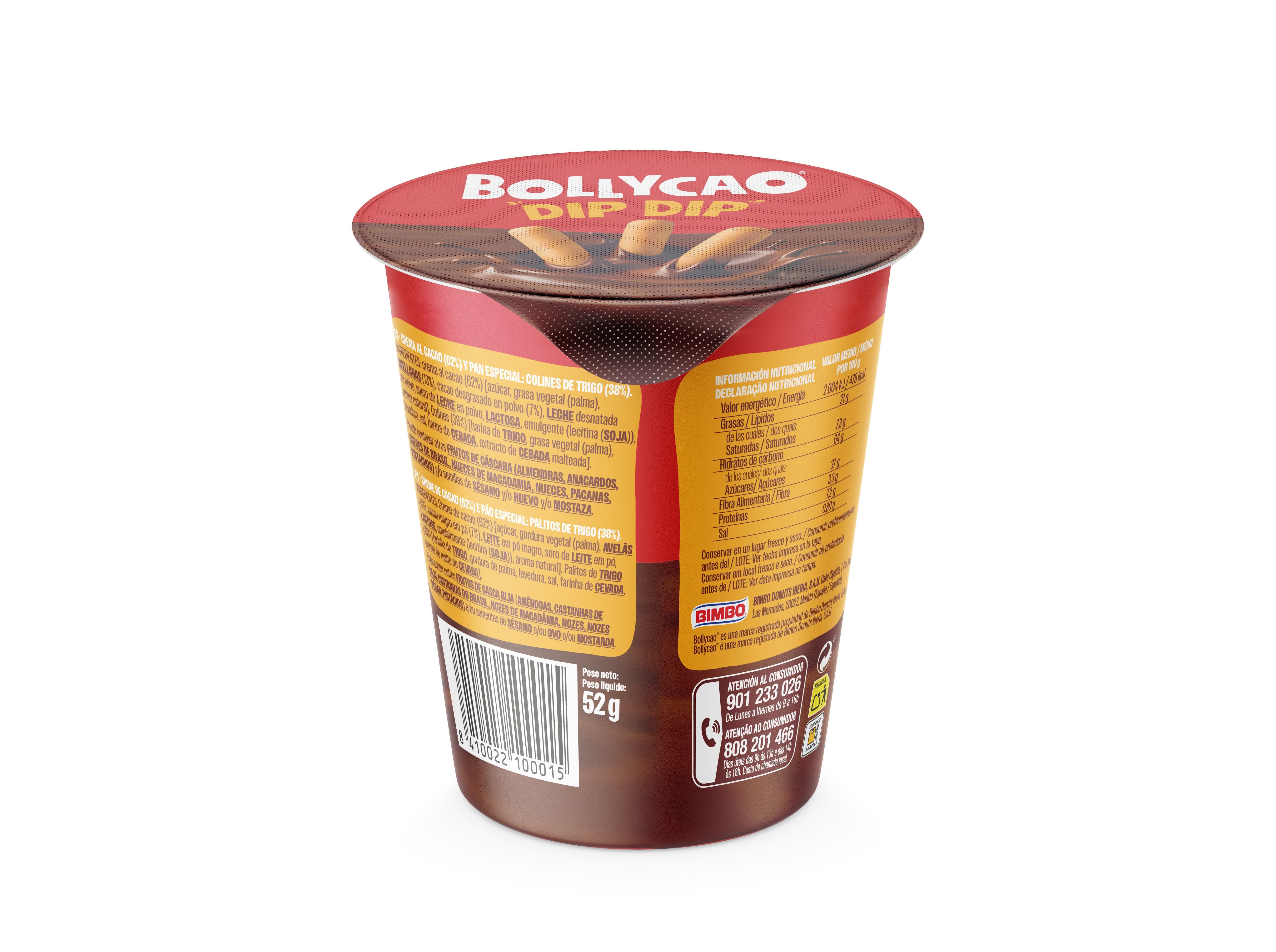 PALITOS COM CRME BOLLYCAO DIP DIP COM CHOCOLATE 50G image number 1
