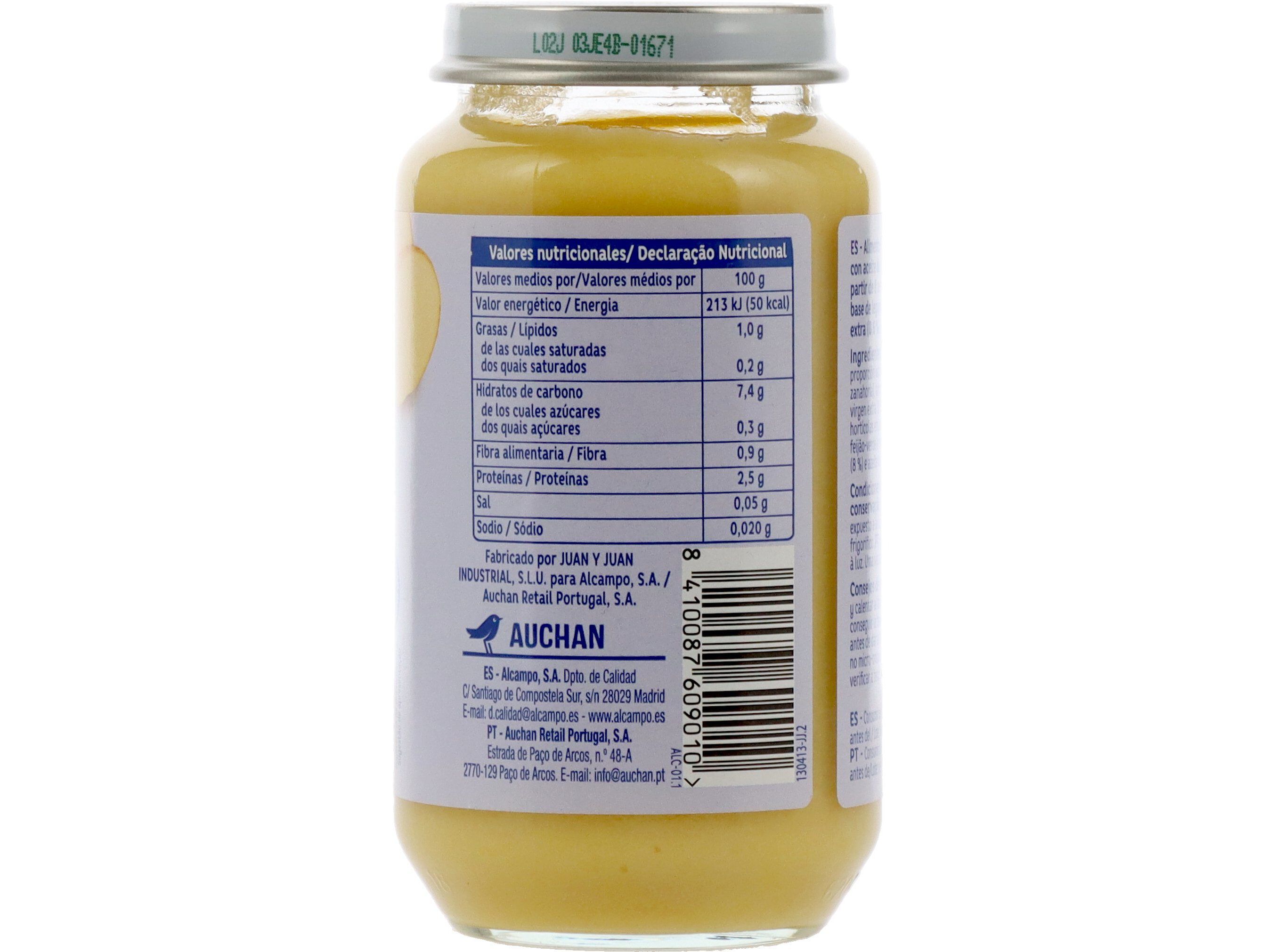 REFEI&Ccedil;&Atilde;O AUCHAN BABY LEGUMES COM PESCADA SEM GLUT&Eacute;N 250G image number 1