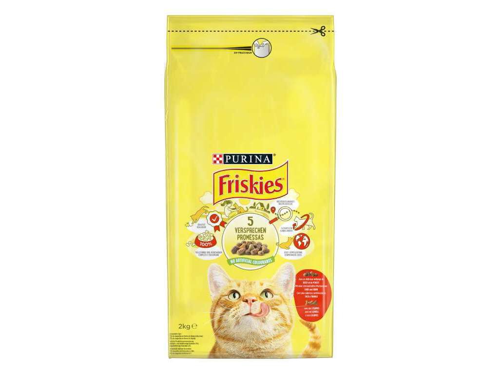 RA&Ccedil;&Atilde;O PARA GATO FRISKIES COM VACA E FRANGO 2KG image number 0