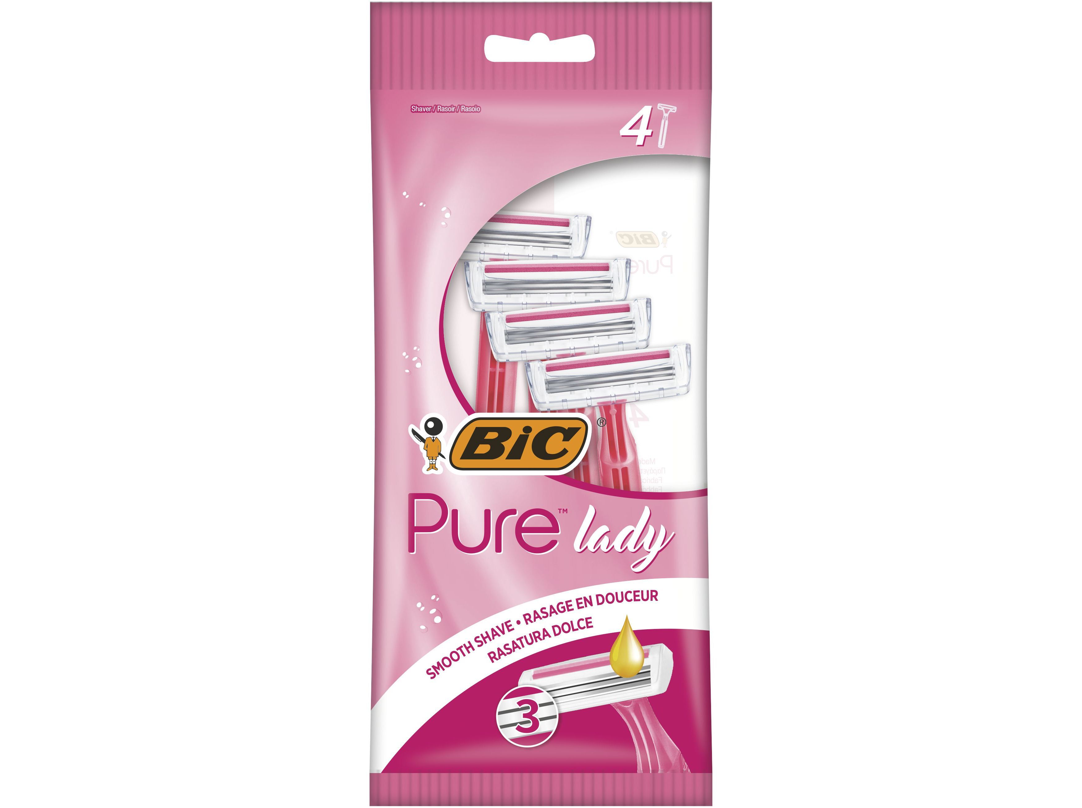 L&Acirc;MINAS DESCART&Aacute;VEIS BIC PURE PINK 4UN