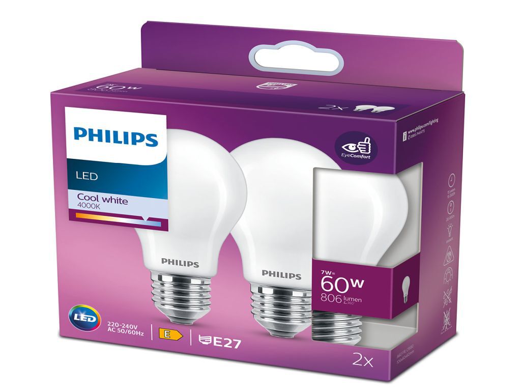 L&Acirc;MPADA LED PHILIPS E27 60W LUZ BRANCA FRIA image number 1