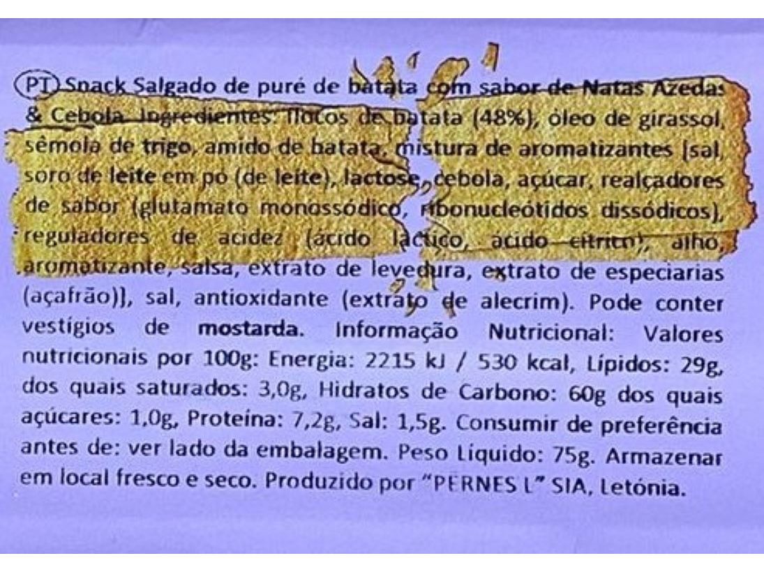 SNACK BATATA LONG CHIPS SOUR CREAM & ONION 75G image number 1