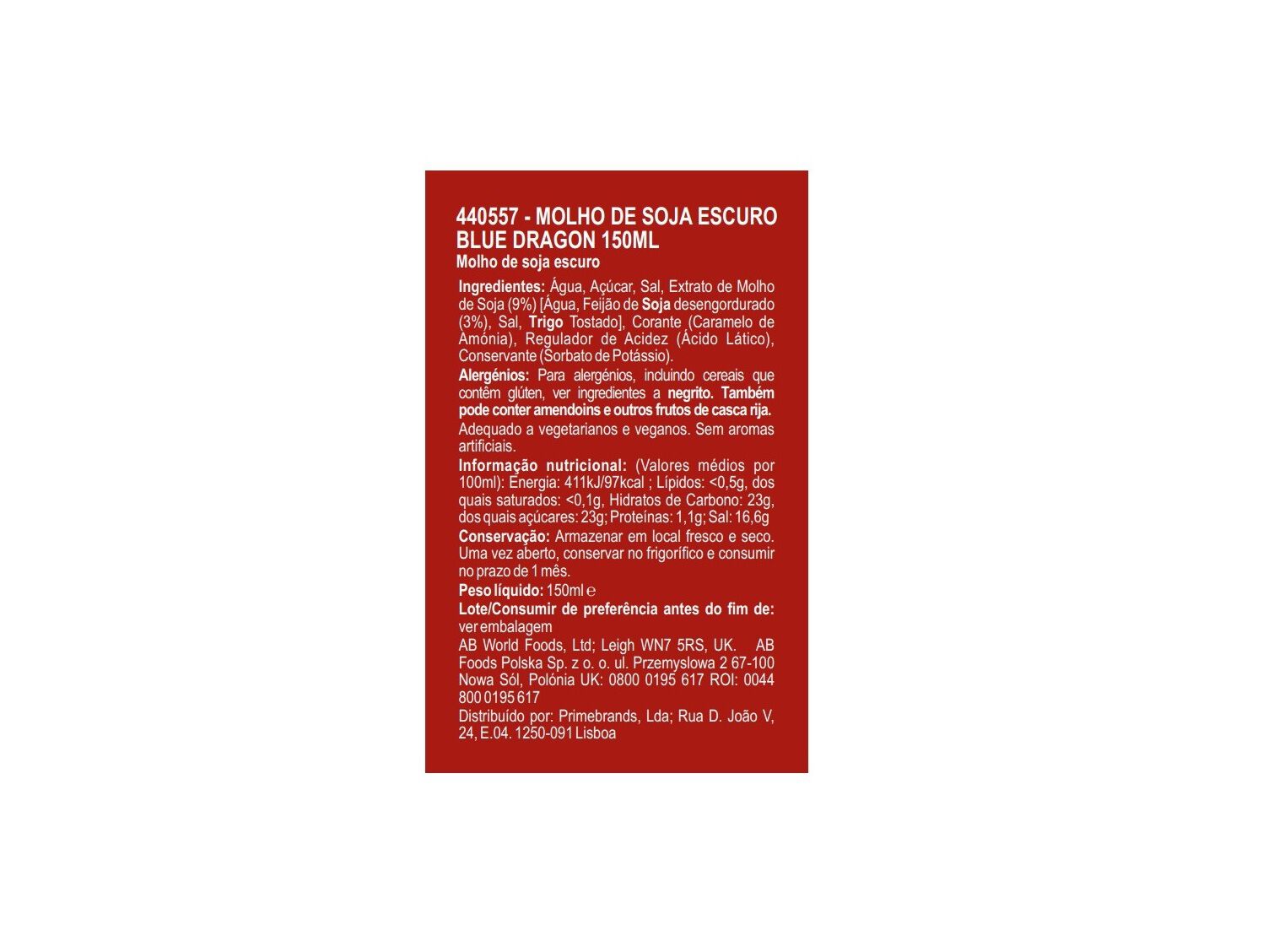 MOLHO DE SOJA BLUE DRAGON 150 ML image number 1