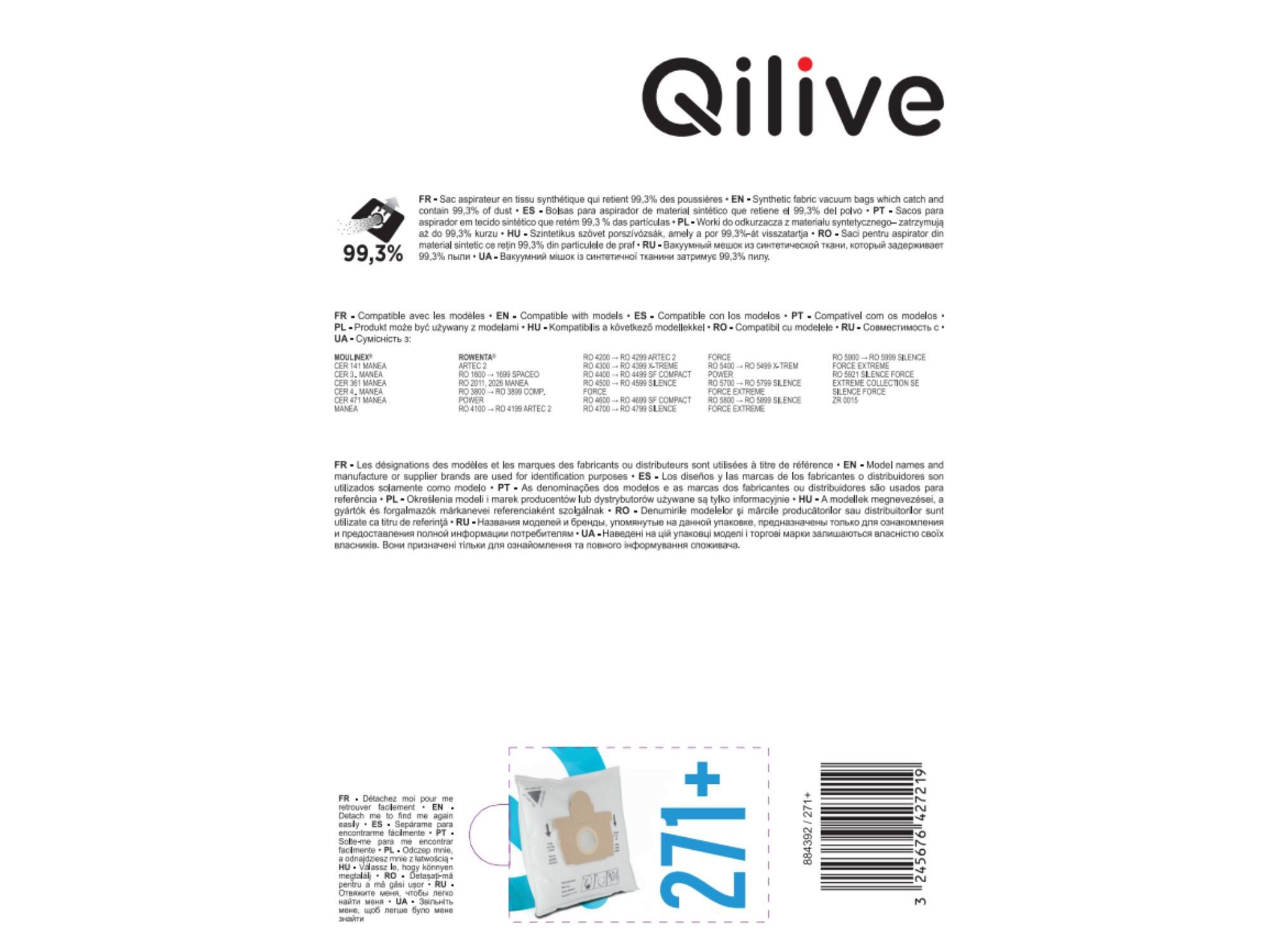 SACOS DE ASPIRADOR QILIVE 271+ PACK 4 image number 2