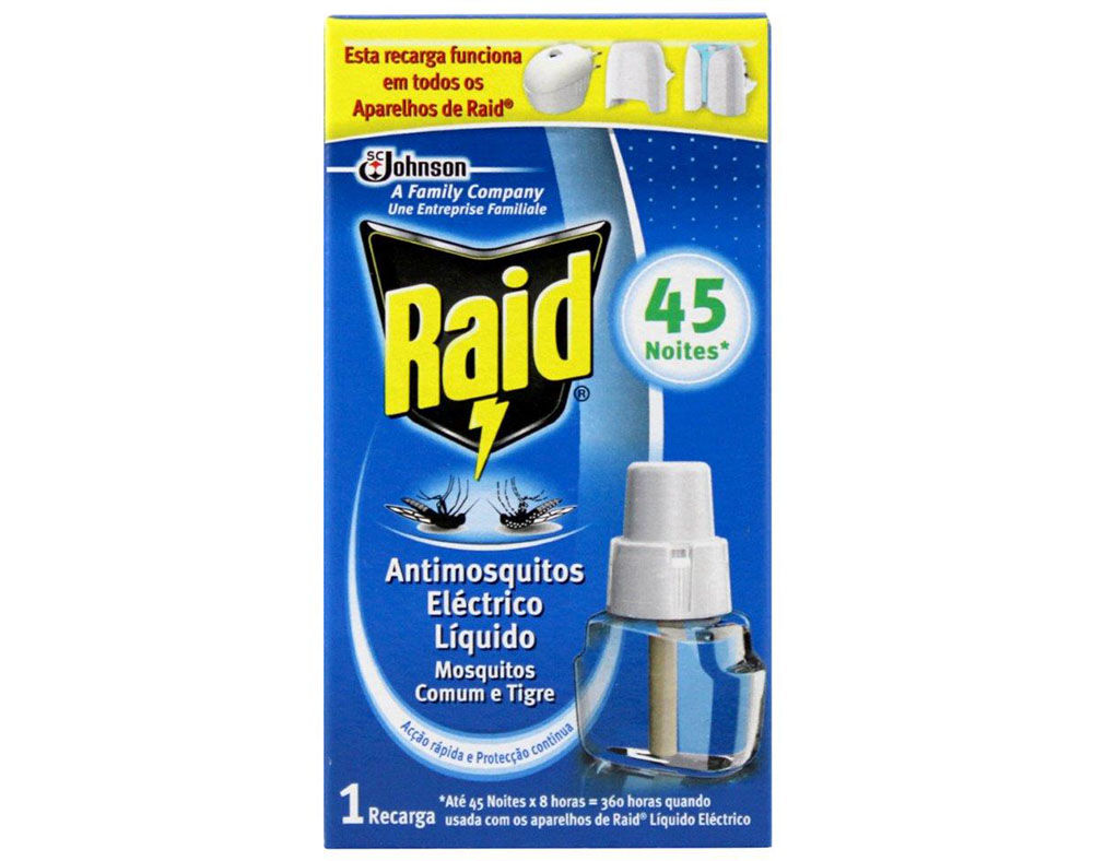 INSECTICIDA RAID EL&Eacute;CTRICO L&Iacute;QUIDO RECARGA 45 NOITES 27ML