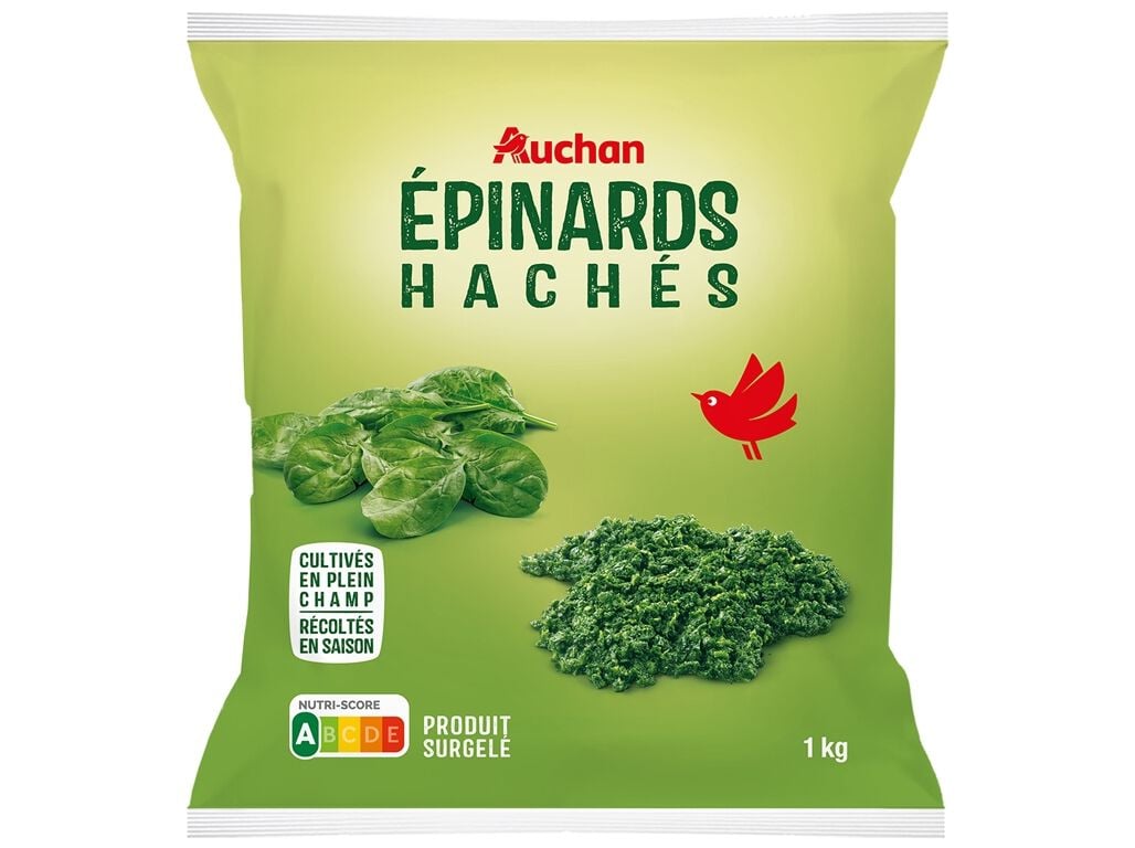 ESPINAFRES AUCHAN PICADOS EM POR&Ccedil;&Otilde;ES 1KG