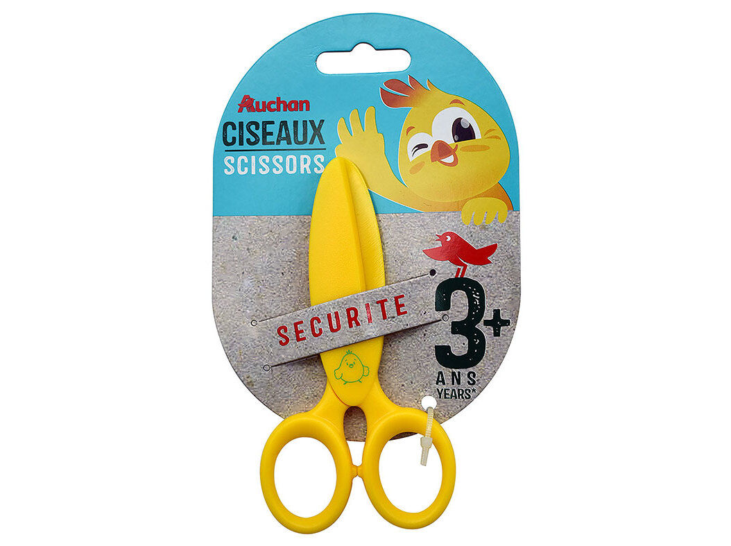 TESOURA CRIAN&Ccedil;A AUCHAN REDONDA AMARELO