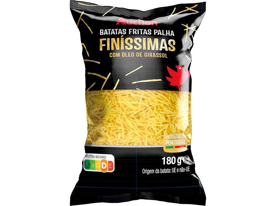 BATATAS FRITAS PALHA AUCHAN FINISSIMAS 180G