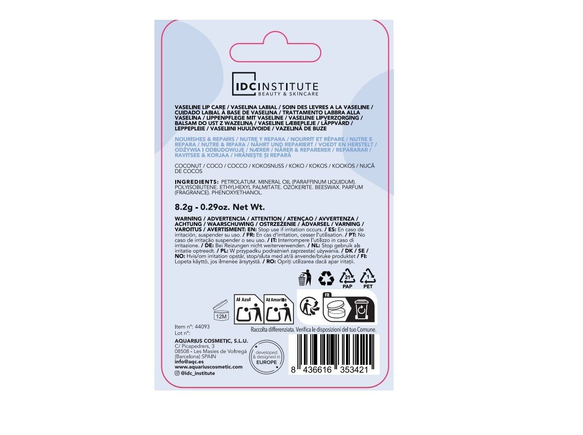 LIP BALM IDC INSTITUTE VASELINE COCO image number 1