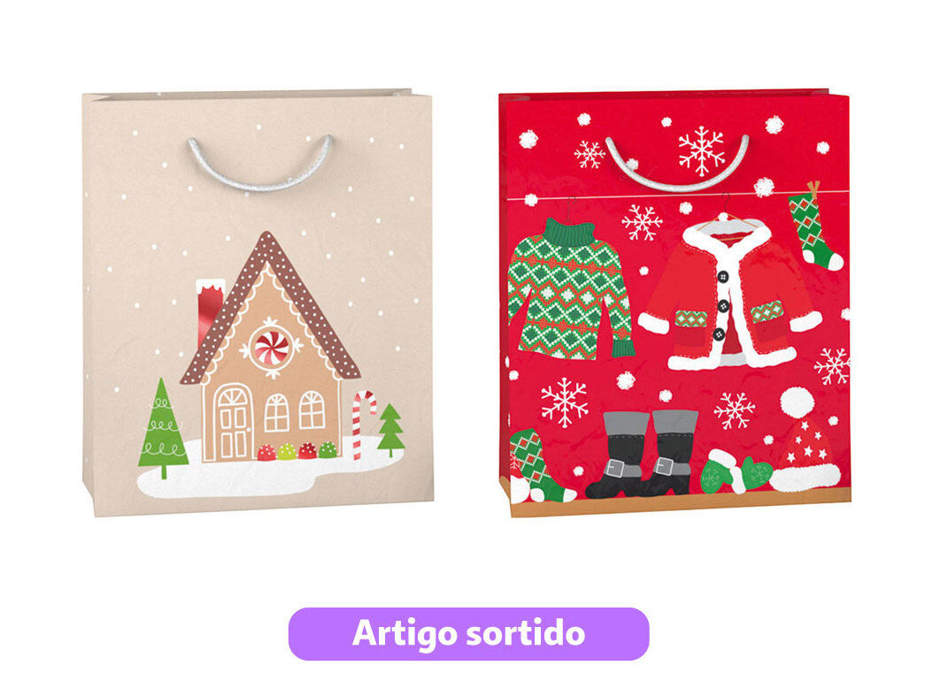 SACO PRESENTE AUCHAN TAMANHO M 25X30X10CM MODELOS SORTIDOS image number 0