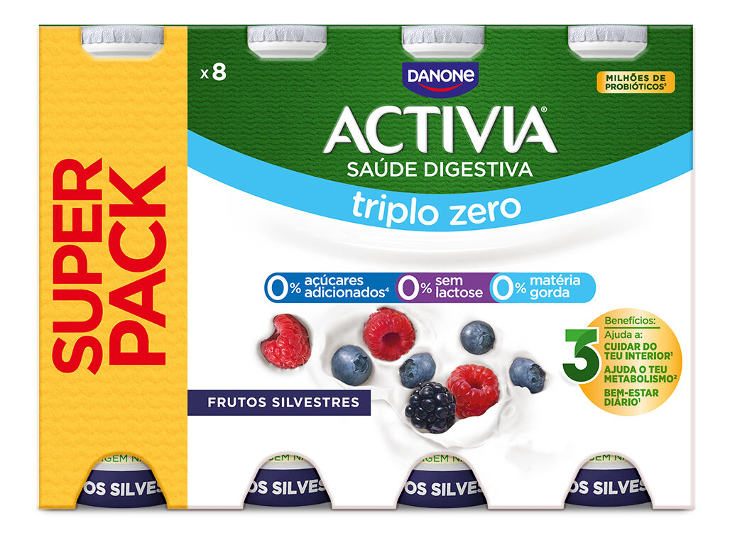 IOGURTE ACTIVIA BIFIDUS L&Iacute;QUIDO FRUTOS SILVESTRES PACK PROMOCIONAL 8X155G