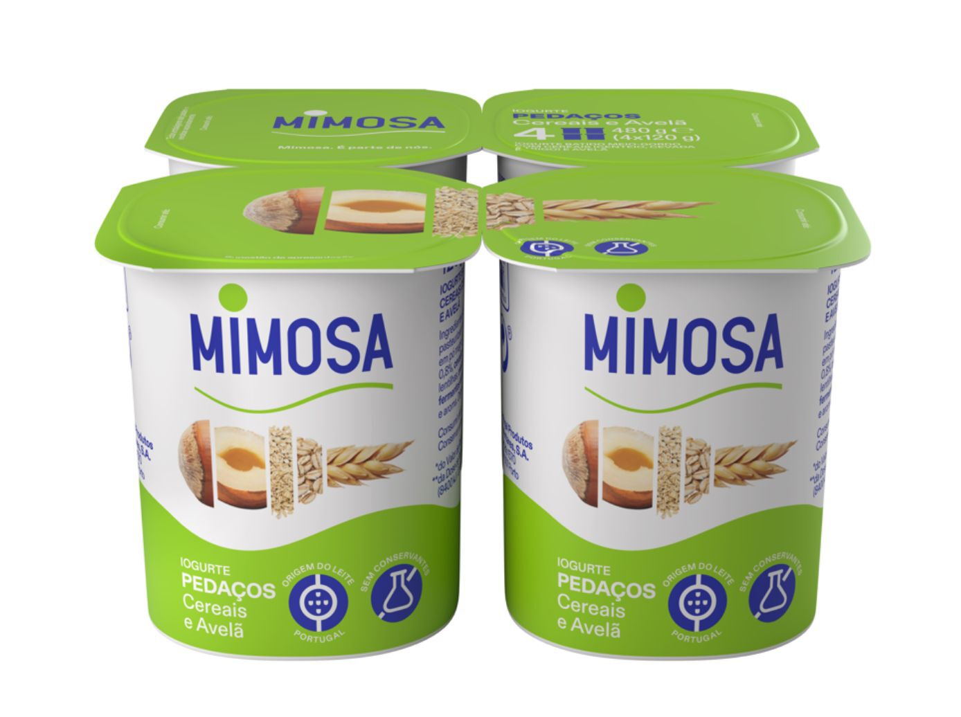 IOGURTE MIMOSA PEDA&Ccedil;OS CEREAIS 4X120 G image number 1