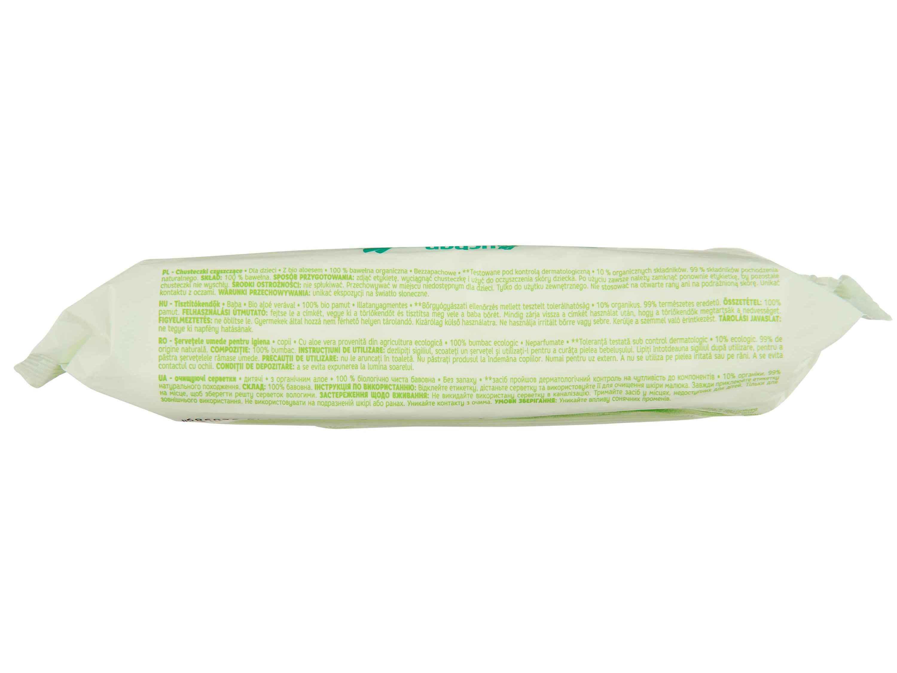 TOALHITAS AUCHAN BABY BIO ALO&Eacute; VERA 100% ALGOD&Atilde;O 64UN image number 2