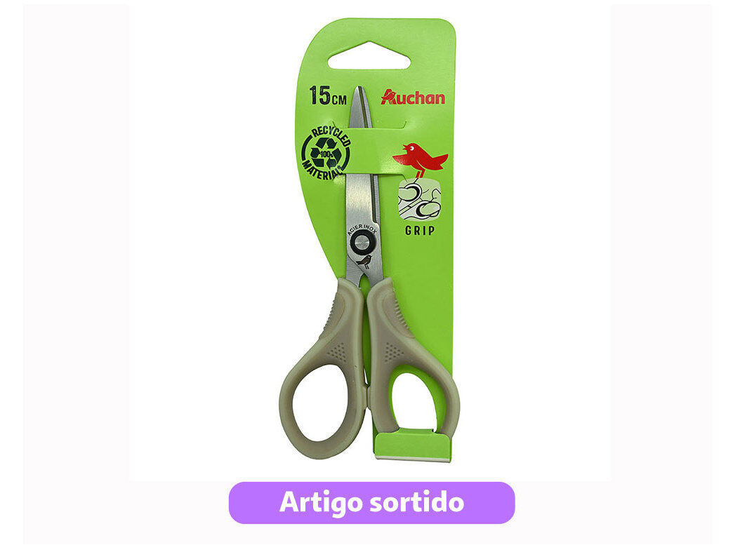 TESOURA SIM&Eacute;TRICA AUCHAN BI-MATERIAL 15CM CORES SORTIDAS image number 2