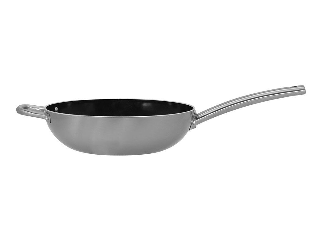 WOK ALUMINIO RECICLADO ACTUEL REVESTIMENTO CER&Acirc;MICO PRETO 28CM