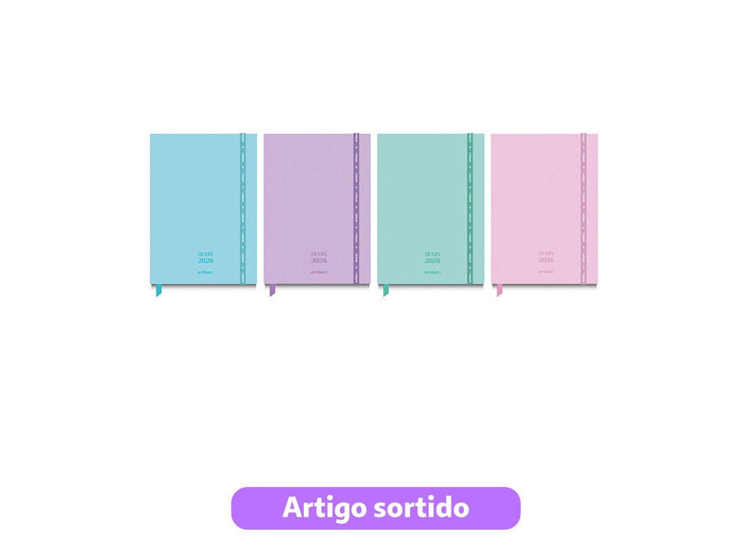 AGENDA DIARIA AMBAR PASTEL COLORS 14.7X21CM CORES SORTIDAS