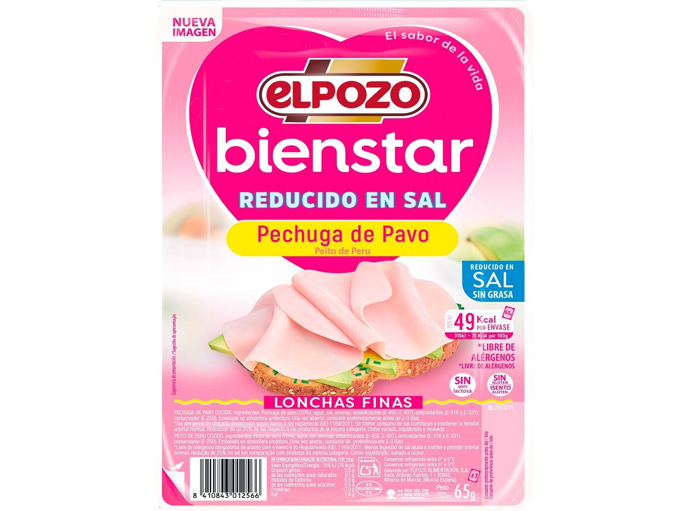 PEITO PER&Uacute; ELPOZO BAIXO TEOR GORDURA E REDUZIDO SAL 65G image number 0