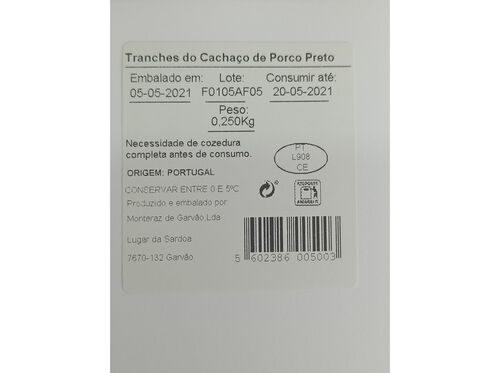 TRANCHES DO CACHAÇO PORCO PRETO PRODUÇÃO CONTROLADA SKP 250G
