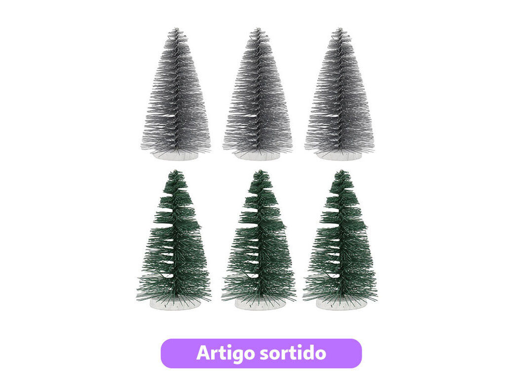 CONJUNTO DE 3 &Aacute;RVORES NATAL ACTUEL 8CM CORES SORTIDAS image number 0
