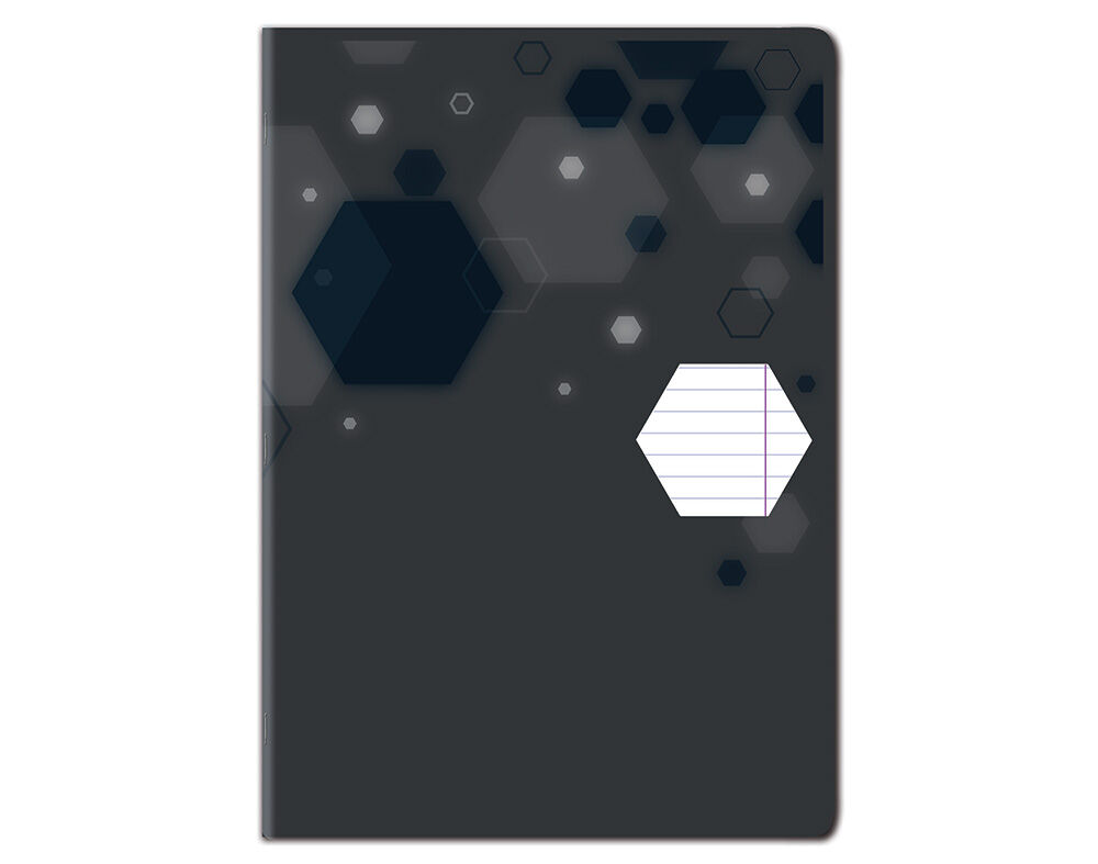 CADERNO AGRAFADO PAUTADO A4 AUCHAN PRETO 48 FOLHAS image number 0