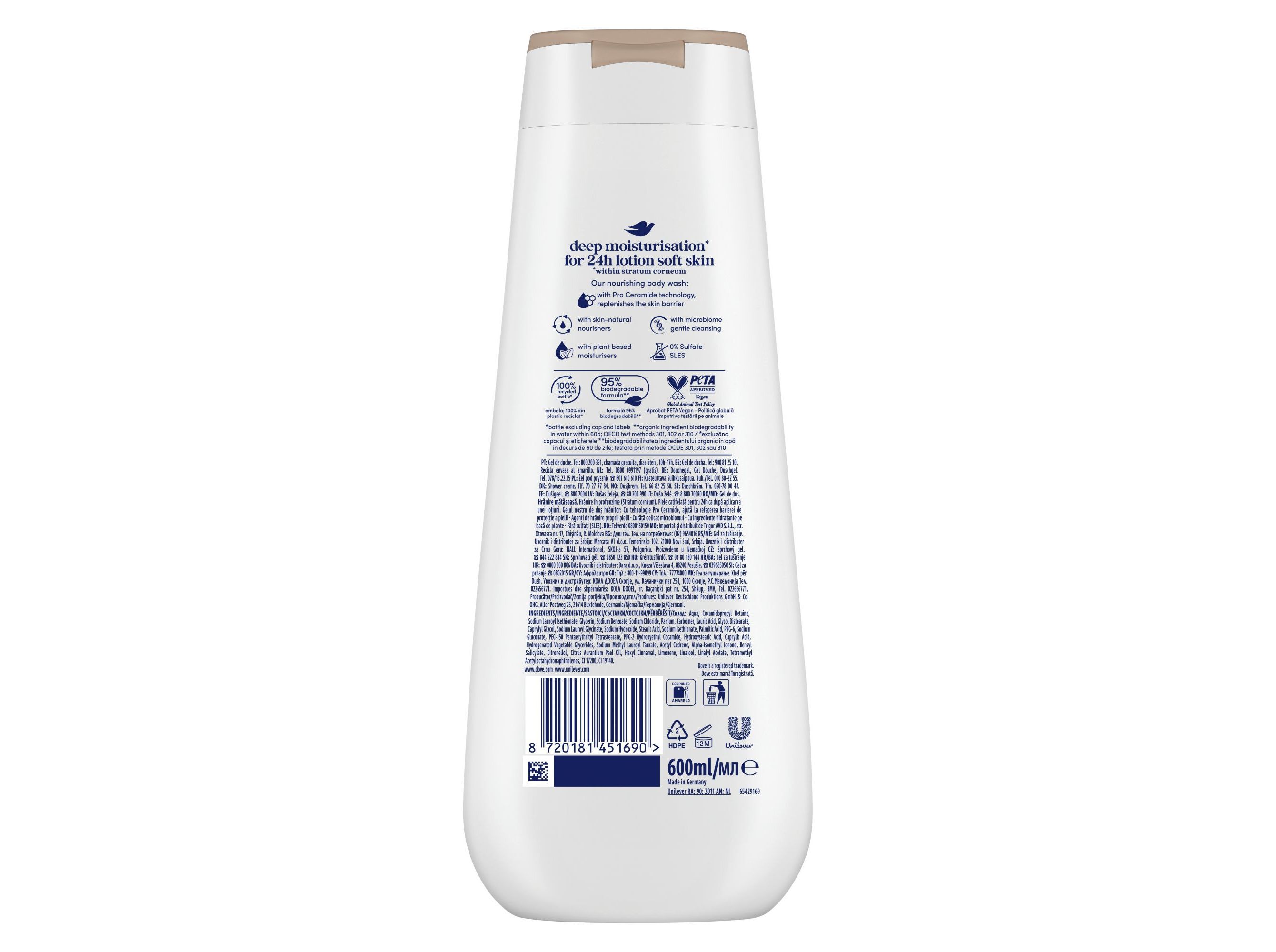 GEL BANHO DOVE ADVANCED NOURISHING SILK 600ML image number 2