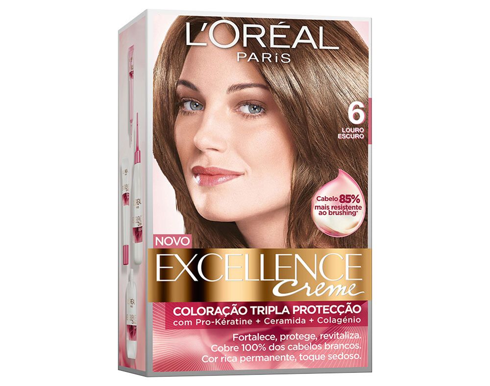 COLORA&Ccedil;&Atilde;O EXCELLENCE CREME LONGA DURA&Ccedil;&Atilde;O N&ordm;6 LOURO ESCURO UN