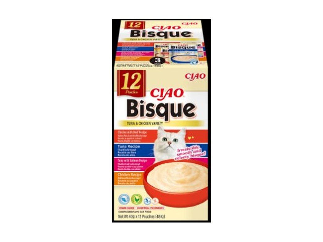 COMIDA H&Uacute;MIDA PARA GATO CIAO BISQUE ATUM/FRANGO 12X40G image number 1