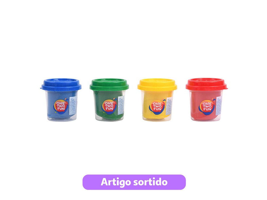 POTE DE PLASTICINA ONE TWO FUN 140G PACK 4 UNIDADES MODELOS SORTIDOS image number 2