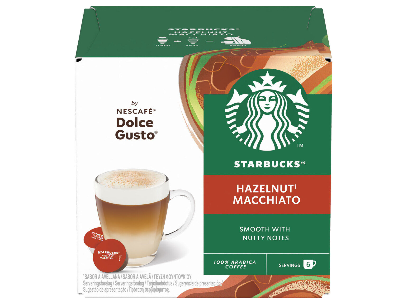 C&Aacute;PSULAS CAF&Eacute; STARBUCKS NDG HAZELNUT MACHIATO 12 CAPS image number 0
