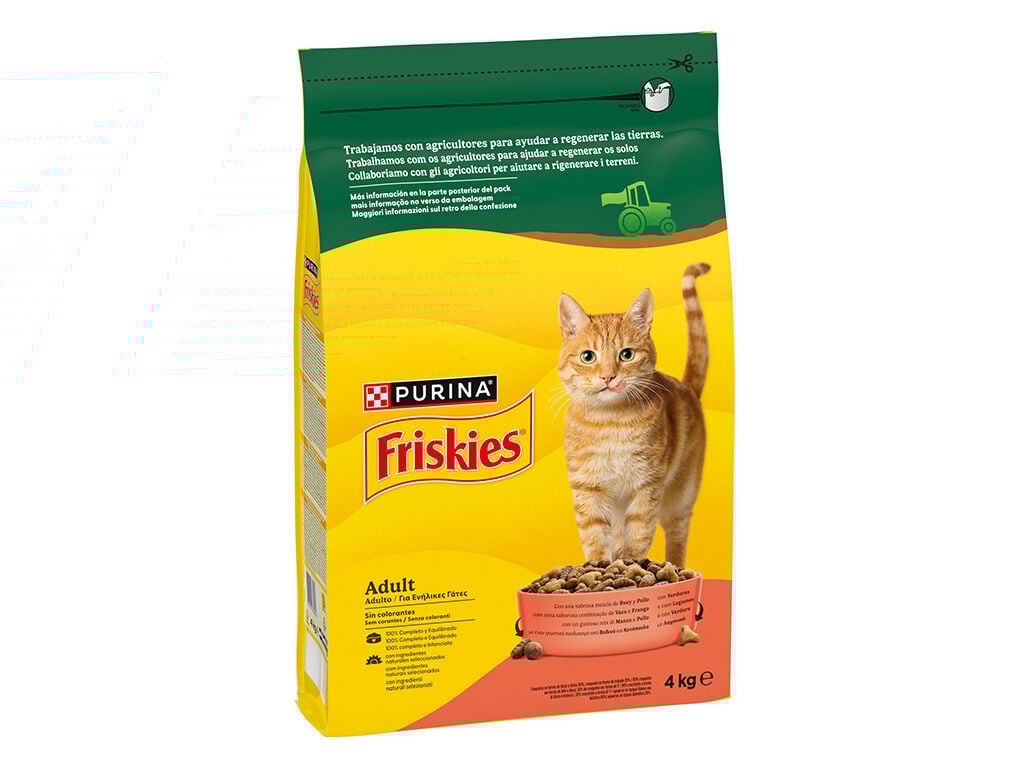 RA&Ccedil;&Atilde;O PARA GATO FRISKIES COM VACA 4KG image number 1