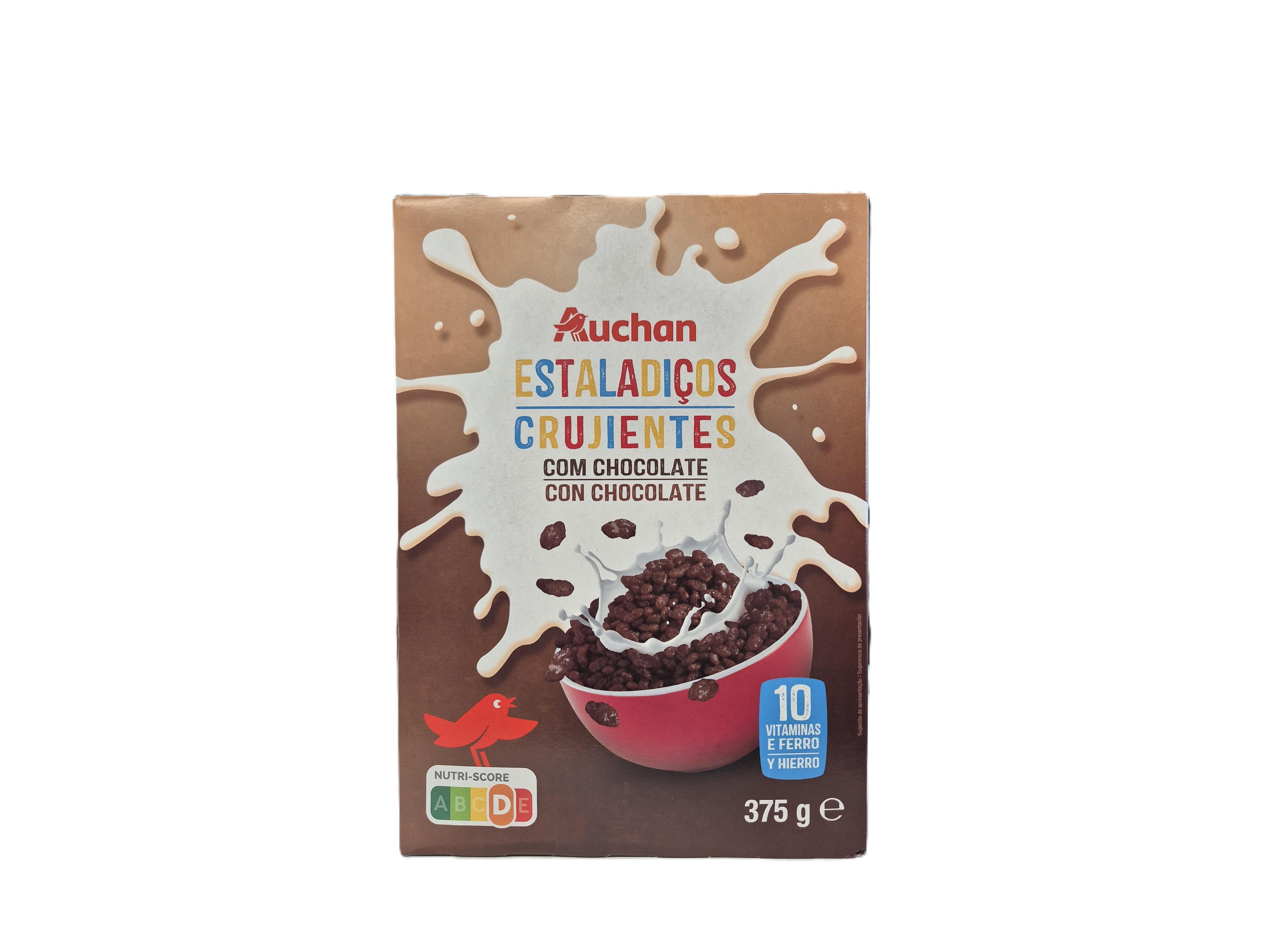CEREAIS ESTALADI&Ccedil;OS AUCHAN COM CHOCOLATE 375 G