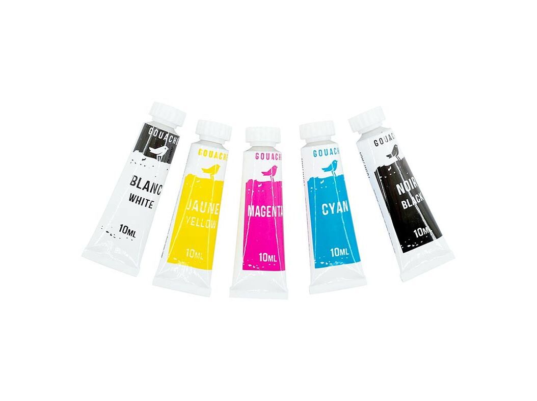 CONJUNTO DE 5 GUACHES COM CORES PRIM&Aacute;RIAS AUCHAN 10ML image number 1