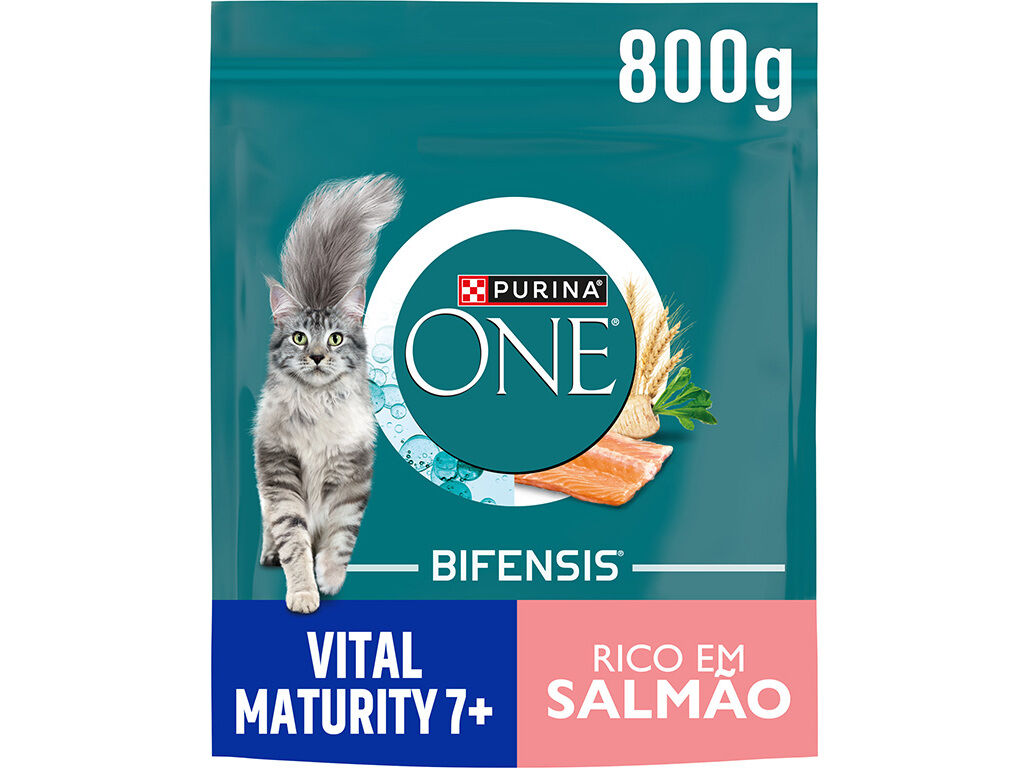 RA&Ccedil;&Atilde;O GATO PURINA ONE MATURITY 7+ SALM&Atilde;O 800G image number 0