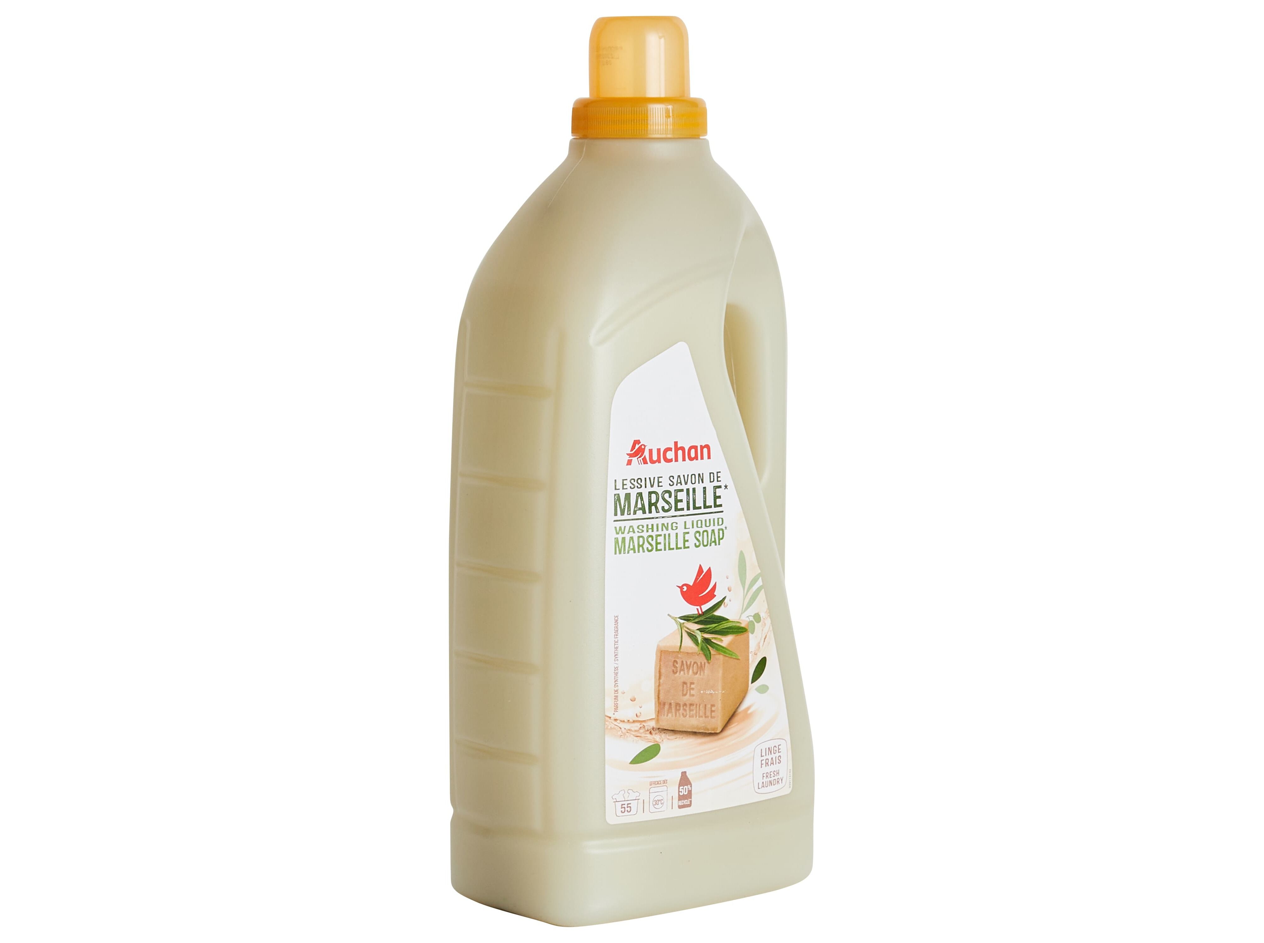 DETERGENTE ROUPA M&Aacute;QUINA L&Iacute;QUIDO AUCHAN SAB&Atilde;O MARSELHA 55 DOSES image number 1