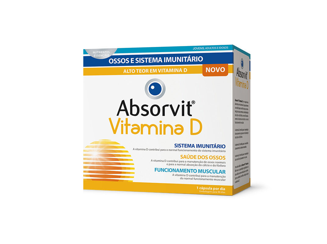 SUPLEMENTO ABSORVIT VITAMINA D 90 C&Aacute;PS image number 0