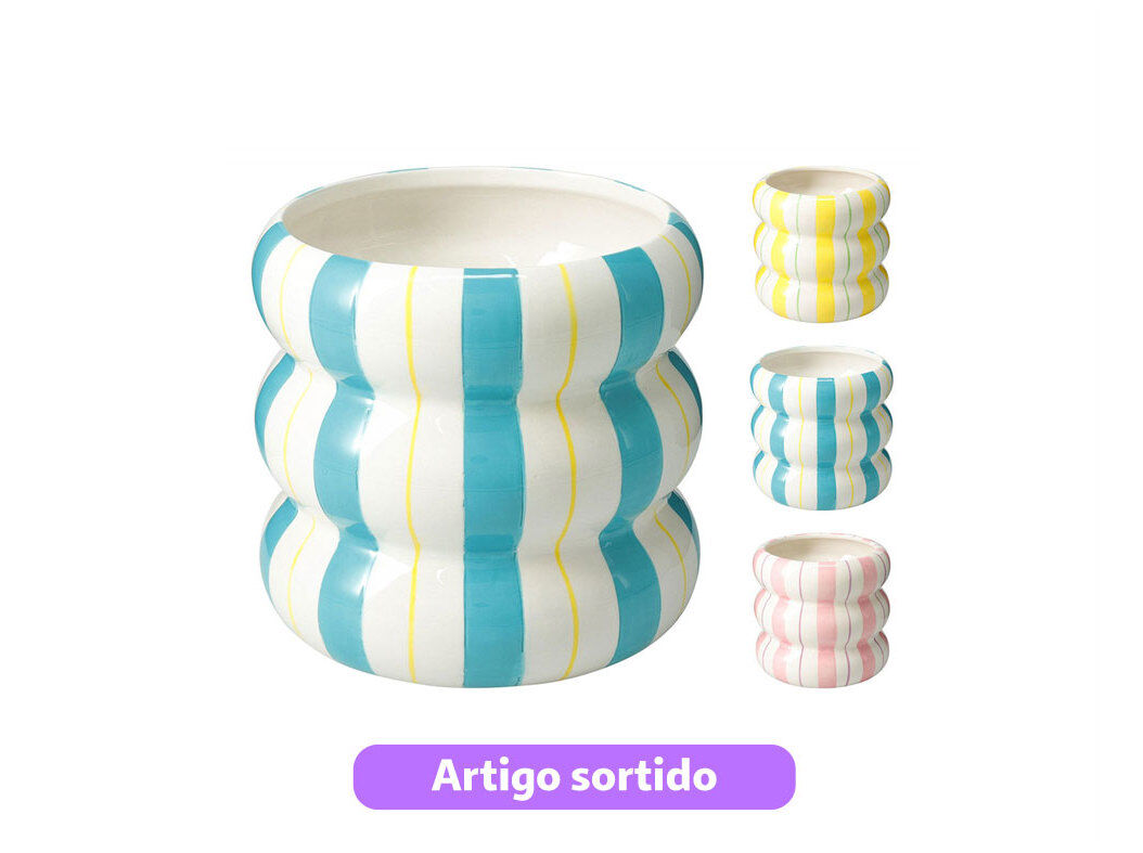 JARRA 14X14X13.5CM CORES SORTIDAS