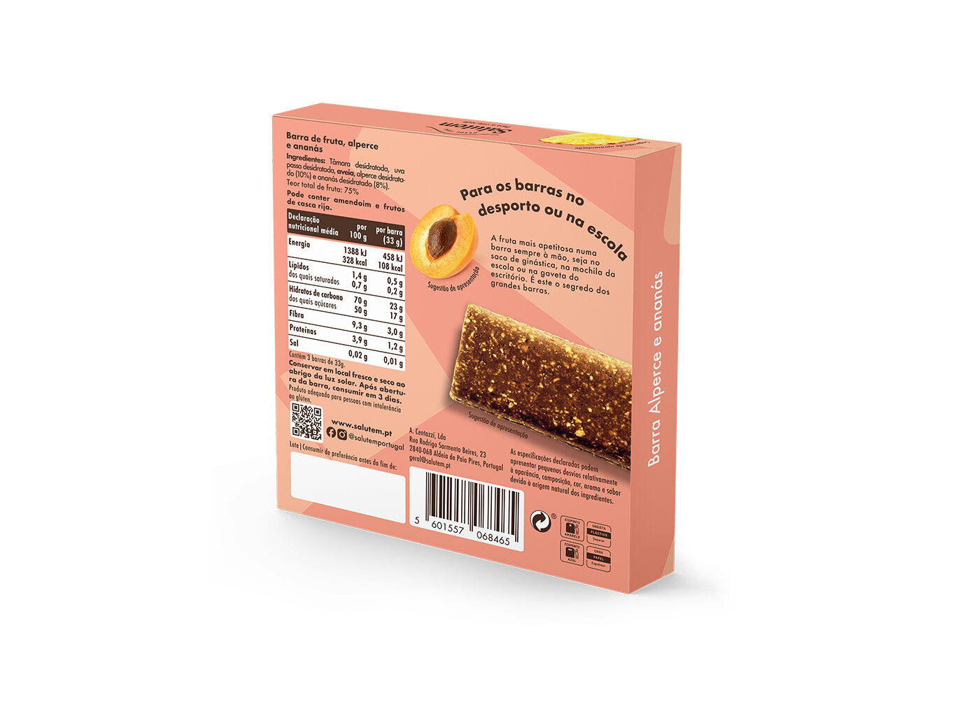 BARRAS NATURAIS SALUTEM ALPERCE E ANAN&Aacute;S 3X33G image number 1