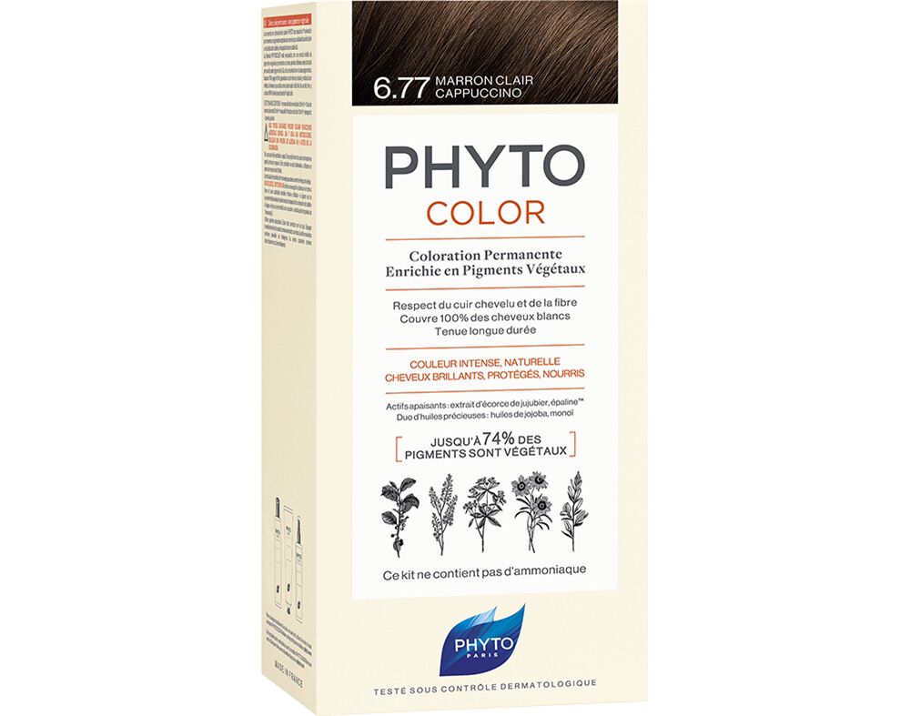 COLORA&Ccedil;&Atilde;O PHYTO 6.77 LOURO CAPPUCINO 1KIT