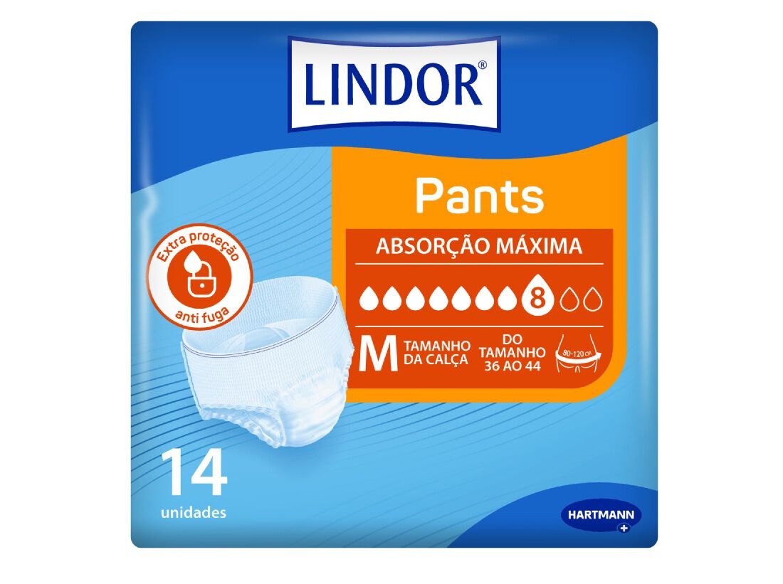 CUECAS INCONTIN&Ecirc;NCIA MAXI TAMANHO M LINDOR 14UN image number 0