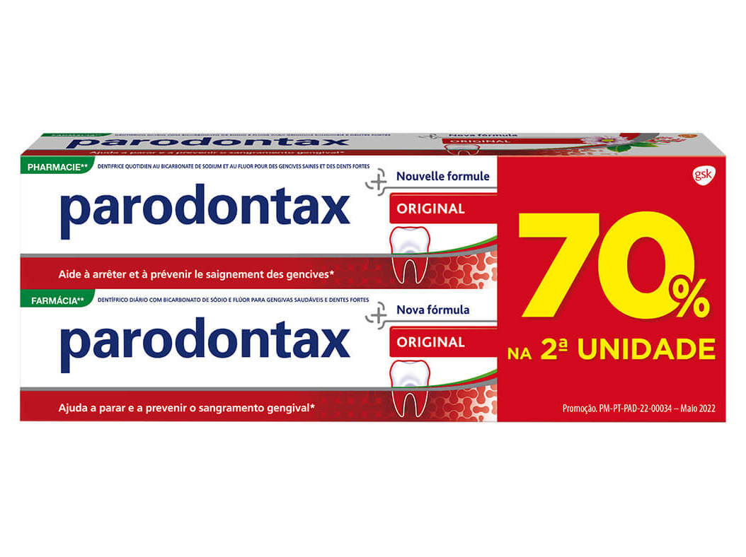 PASTA DENTIFRICA PARODONTAX ORIGI 2X75ML -70% NA 2&ordf;UN DM