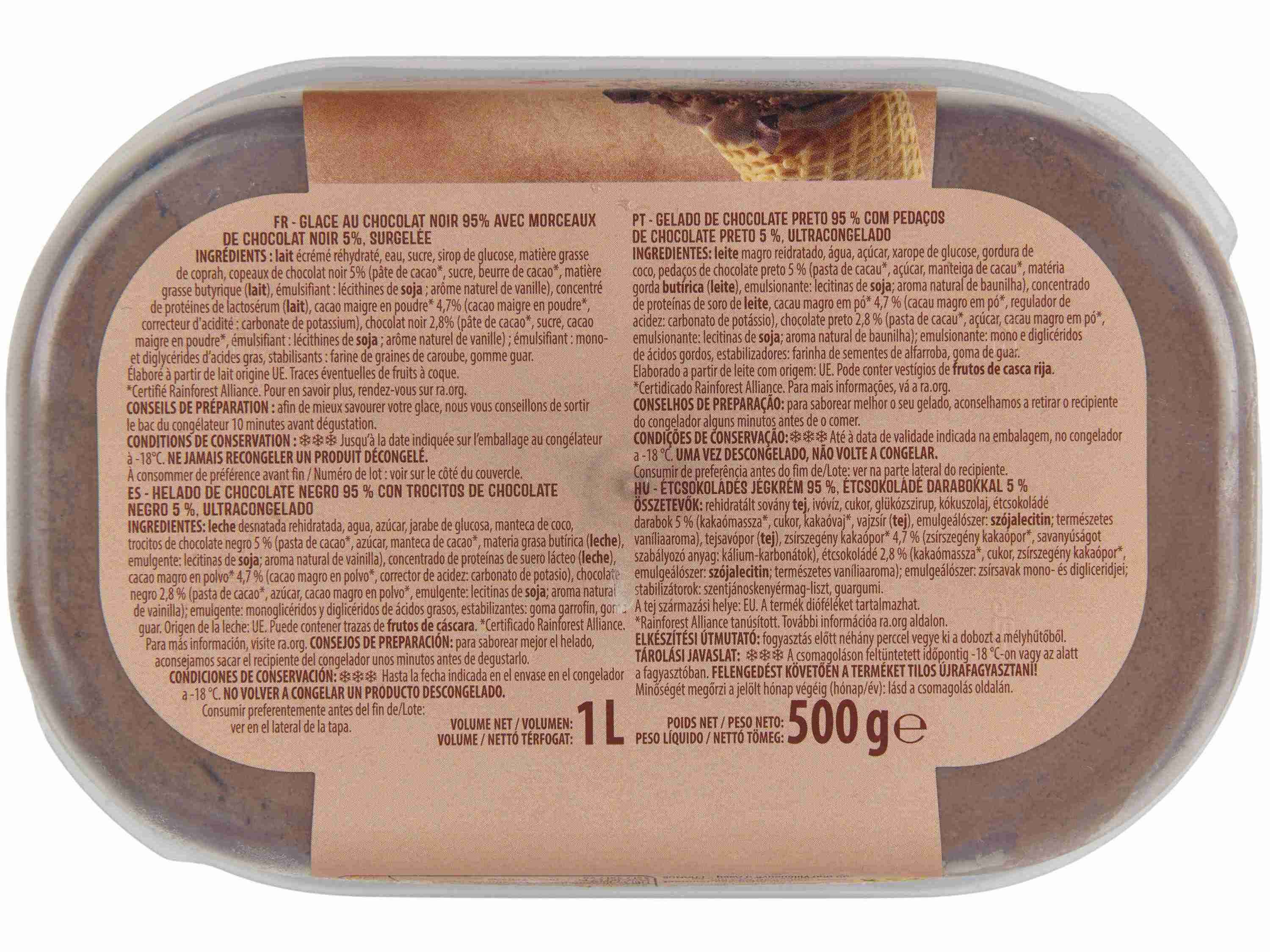 GELADO AUCHAN CHOCOLATE PRETO COM PEDA&Ccedil;OS 1L image number 2