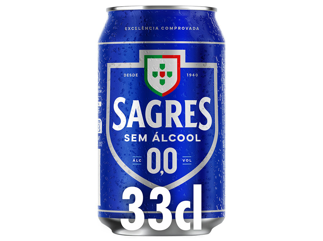 CERVEJA SAGRES LATA 0.0% 0.33L (SDR) image number 1