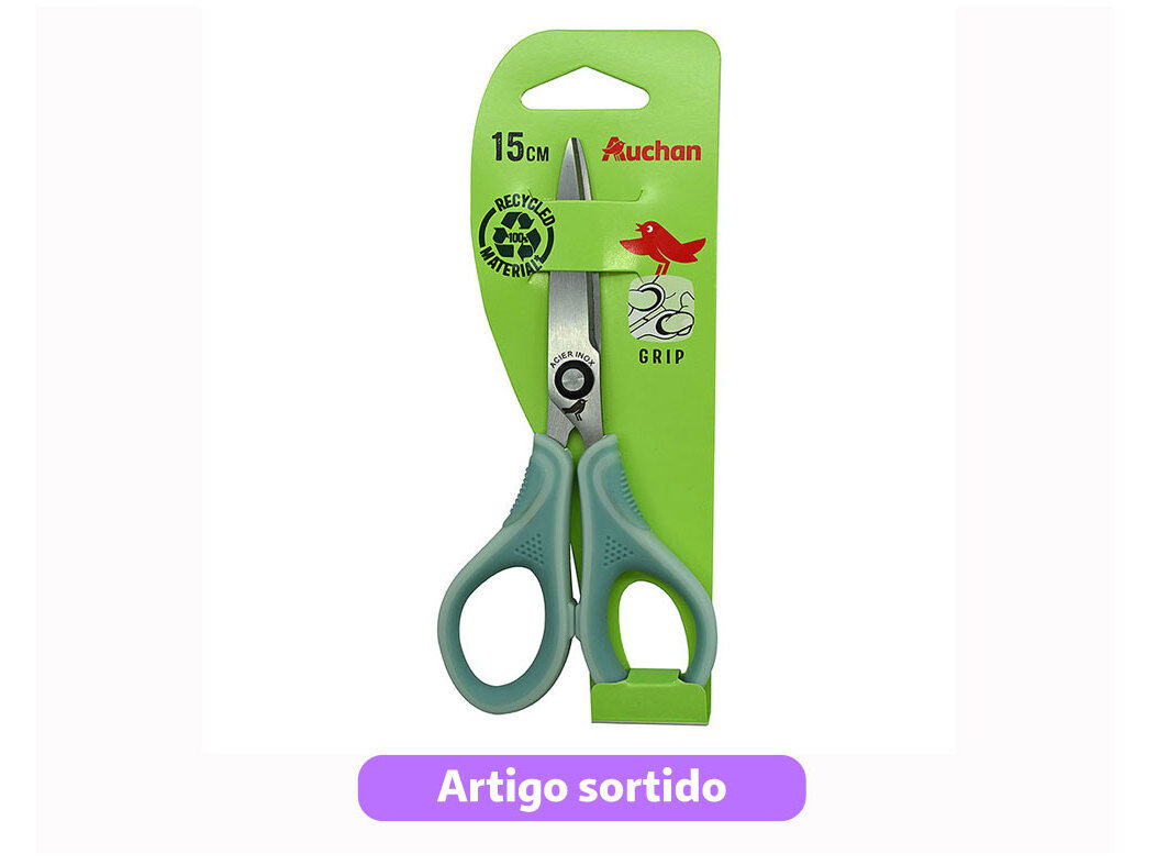 TESOURA SIM&Eacute;TRICA AUCHAN BI-MATERIAL 15CM CORES SORTIDAS image number 4