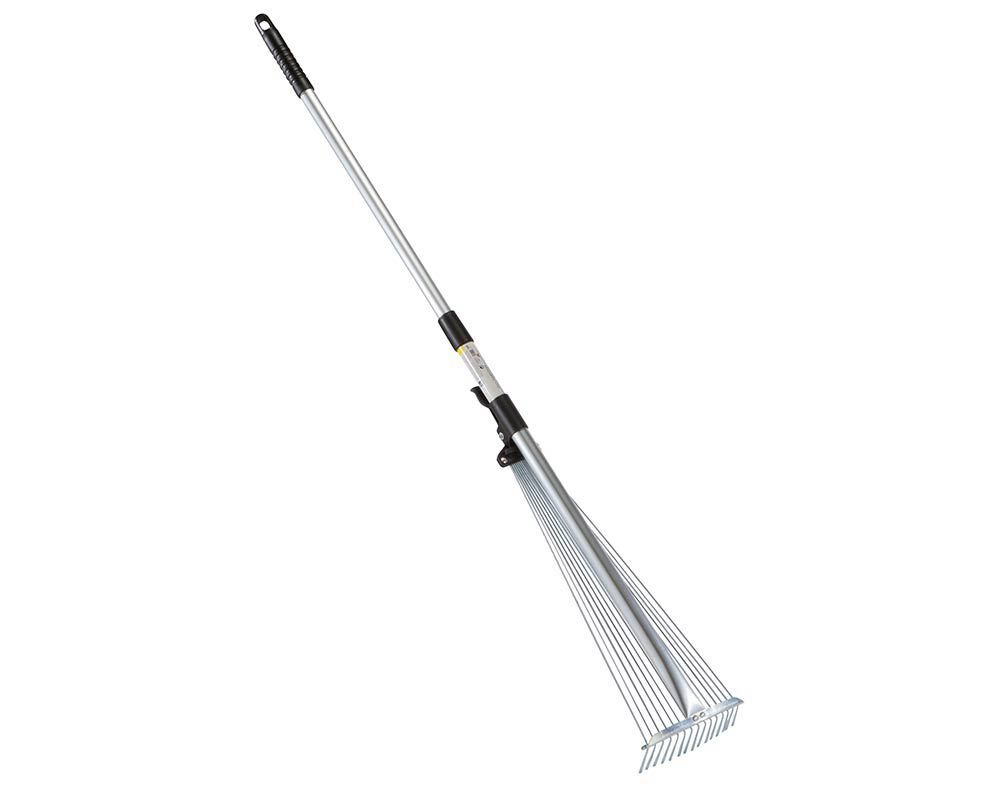 VASSOURA DE RELVA GARDENSTAR COM 15 DENTES E CABO TELESC&Oacute;PICO