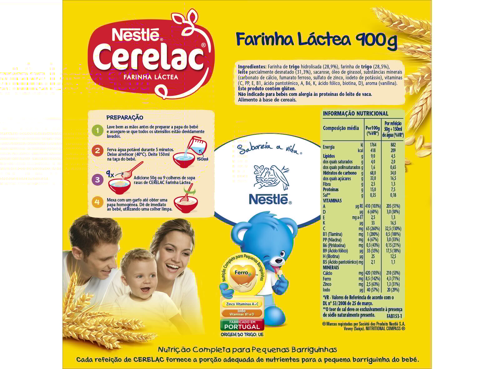 FARINHA L&Aacute;CTEA CERELAC 900GR image number 1